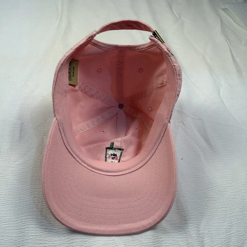 Boba Bubble Tea Slideback Hat Pink‎ One Size Embroidered ChoKoLids